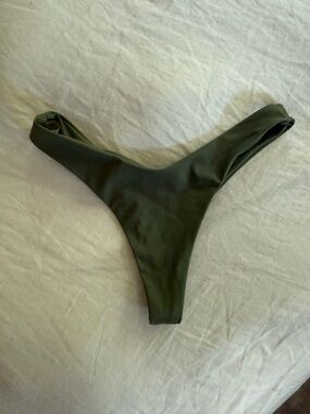 Zaful Olive Green High-Cut Bikini Bottom